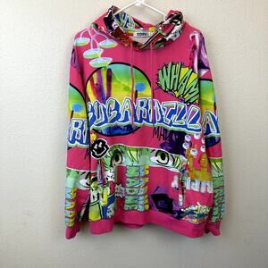 Sugarhill Men’s Pink Lucid Dreams Hoodie Sweatshirt Size 2XL